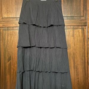 Abercrombie & Fitch Black Tiered Maxi Skirt